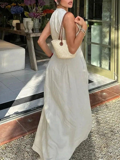 Sleeveless Zipper Summer Dress