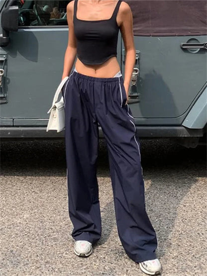 Solid Color Baggy Pants