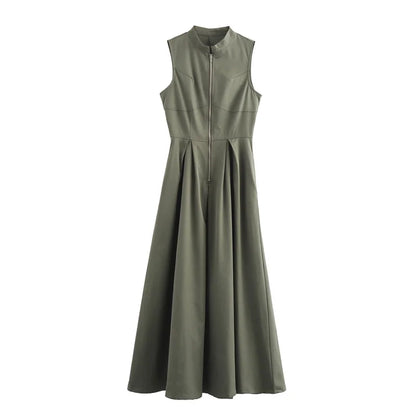Sleeveless Zipper Summer Dress