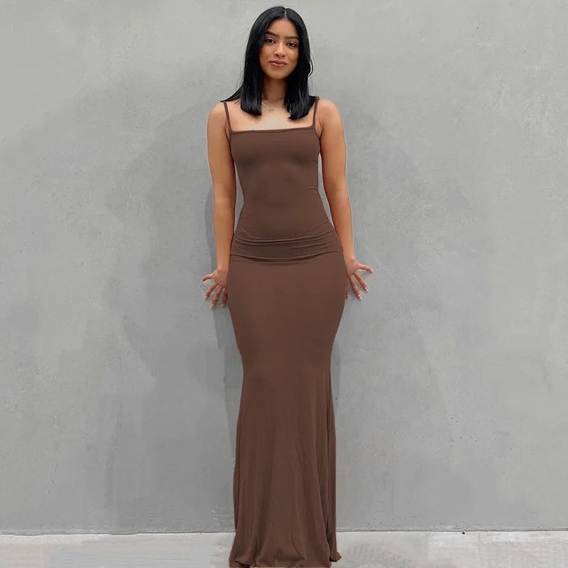 Sophisticated Black Sleeveless Maxi Dress
