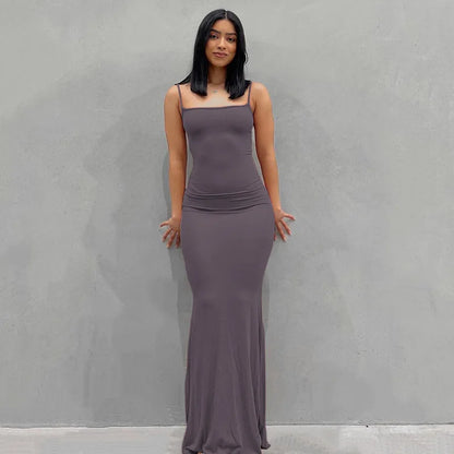 Sophisticated Black Sleeveless Maxi Dress