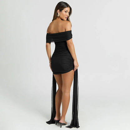 Chic Solid Color Cocktail Dress