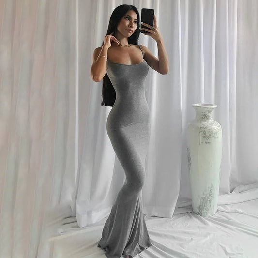 Sophisticated Black Sleeveless Maxi Dress
