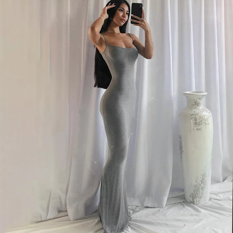 Sophisticated Black Sleeveless Maxi Dress
