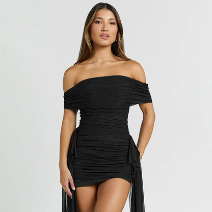 Chic Solid Color Cocktail Dress