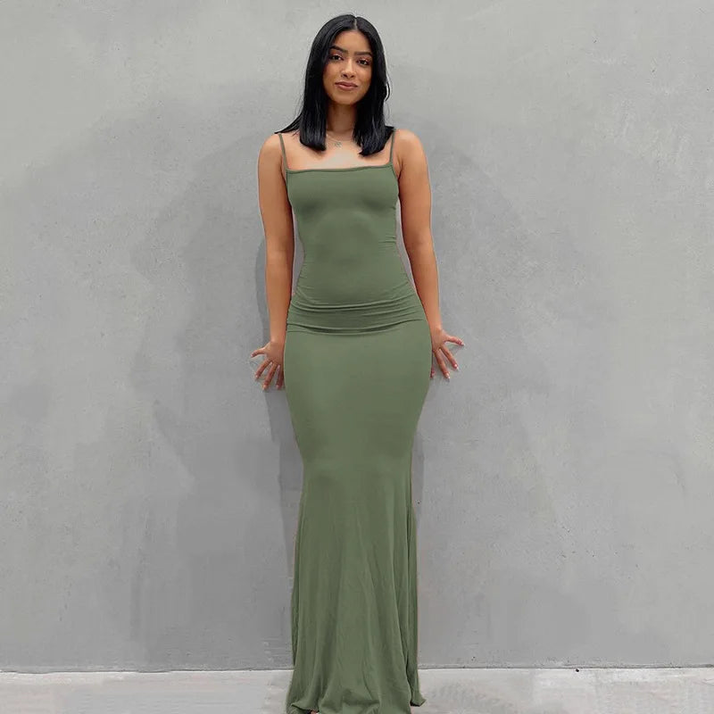 Sophisticated Black Sleeveless Maxi Dress